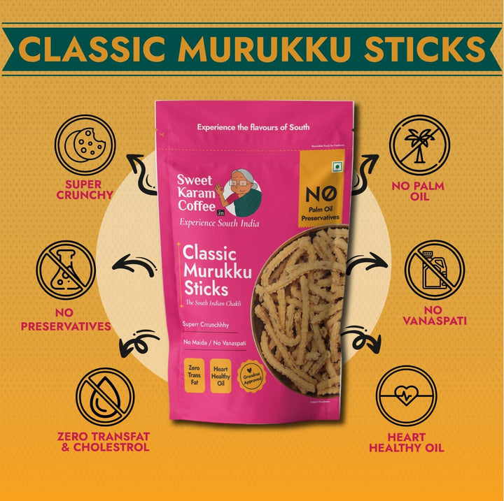 Classic Murukku Sticks (Mullu Murukku)  - Free Shipping Across India