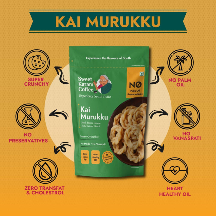 Kai Murukku (South Indian Chakli)  - Free Shipping Across India