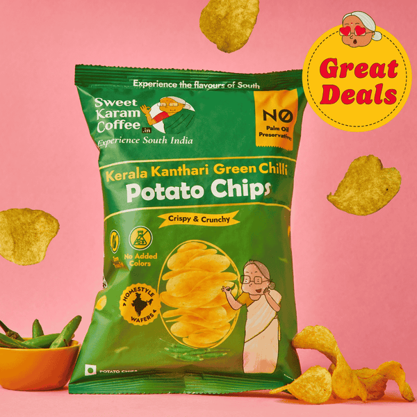 Potato Chips - Kerala Kanthari Green Chilli - Sweet Karam Coffee