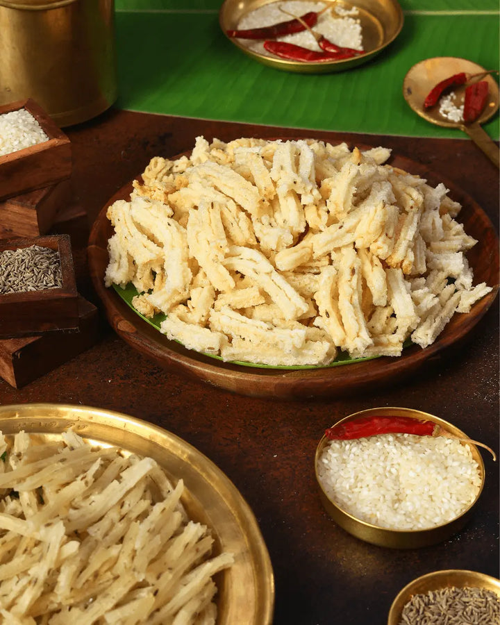 Special Murukku Vadam (Salt) (Sun-dried Rice Sticks) 200g  - Free Shipping Across India