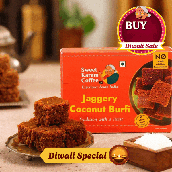 Jaggery Coconut Burfi  - Free Shipping Across India