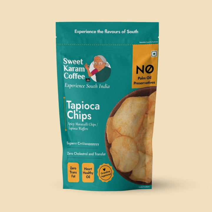 Kerala Tapioca (Kappa) Chips (pack of 2x65g)  - Free Shipping Across India