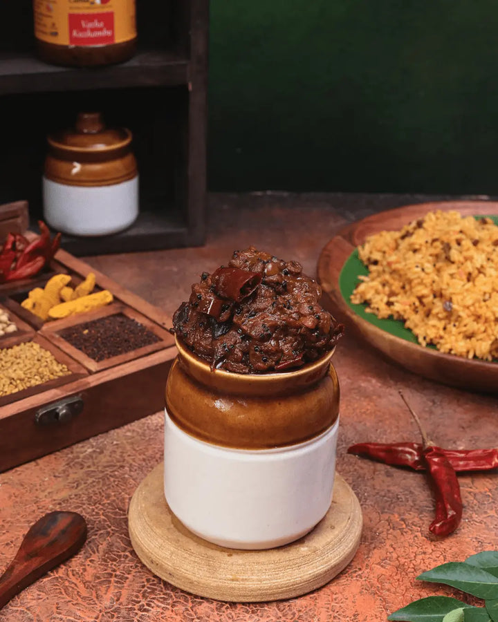 Spicy Tamarind Dal Gravy Paste (Vatha Kuzhambu Paste) - Zero Preservatives