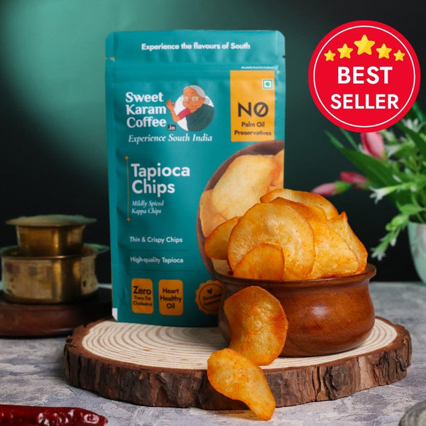 Kerala Tapioca (Kappa) Chips (pack of 2x65g)  - Free Shipping Across India