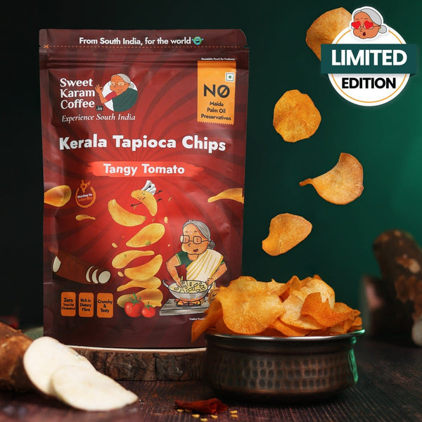 Kerala Tapioca (Kappa) Chips - Tangy Tomato  - Free Shipping Across India