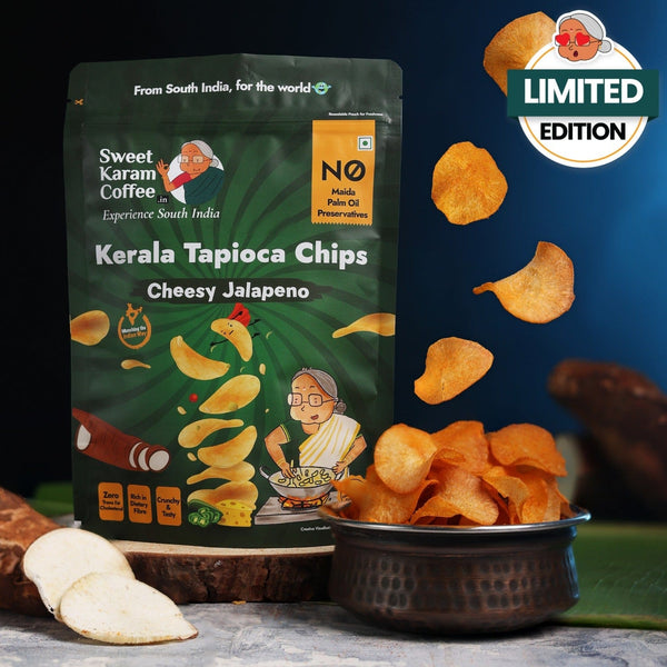 Kerala Tapioca (Kappa) Chips - Cheesy Jalapeno  - Free Shipping Across India