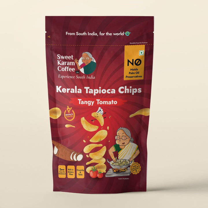 Kerala Tapioca (Kappa) Chips - Tangy Tomato  - Free Shipping Across India