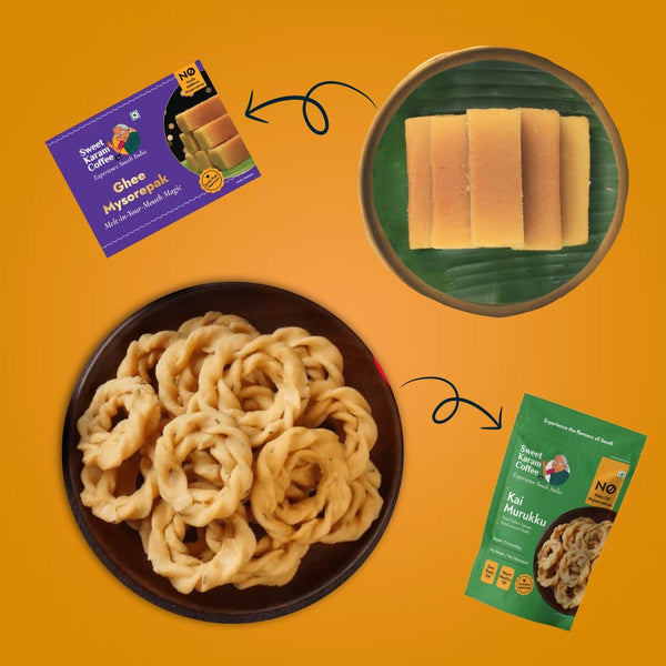 Kai Murukku + Ghee Mysorepak Combo  - Free Shipping Across India