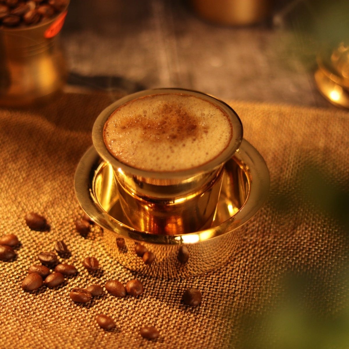 Buy Brass Dawara Tumbler Set Online | Sweet Karam Coffee