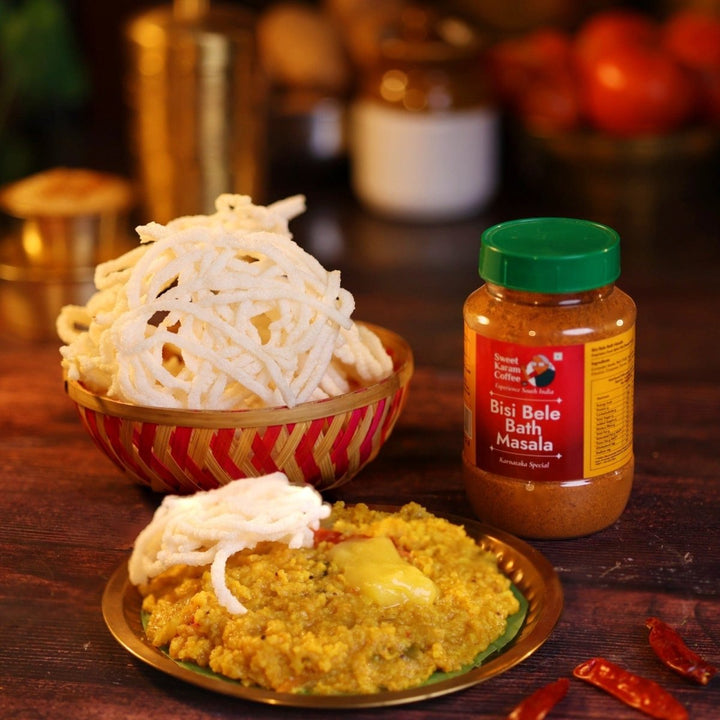 Bisibelebath Powder + Oma podi vathal Combo - Sweet Karam Coffee