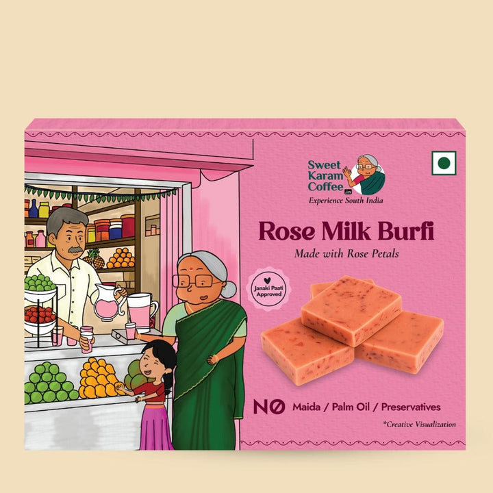 Rose Milk Burfi - Sweet Karam Coffee