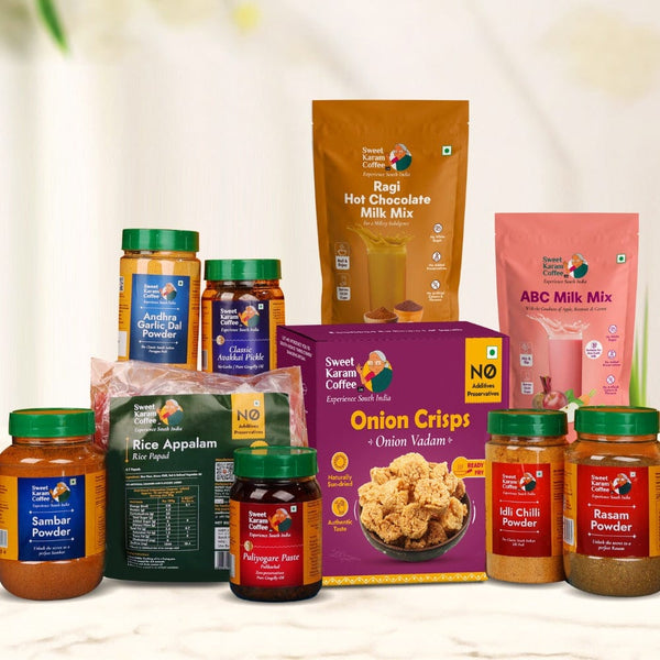 Daily Essentials + Beverages Combo (Curated) - Sweet Karam Coffee