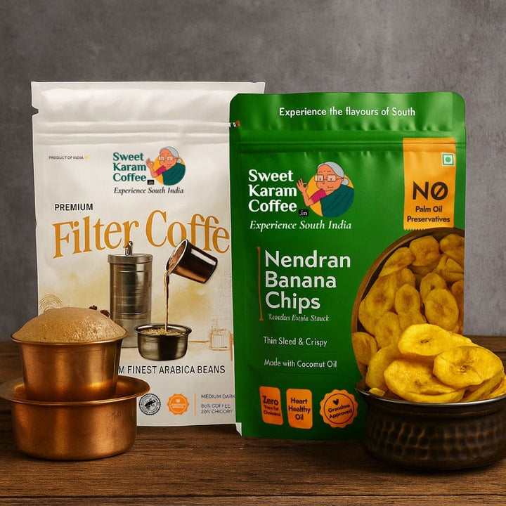 Filter Coffee Powder + Banana Chips - Sweet Karam Coffee