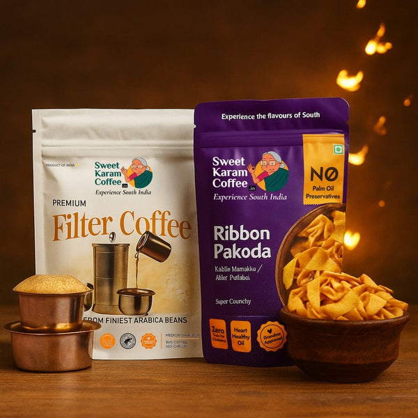 Filter Coffee Powder + Ribbon Pakoda - Sweet Karam Coffee