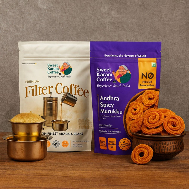 Filter Coffee Powder + Andhra Spicy Murukku - Sweet Karam Coffee