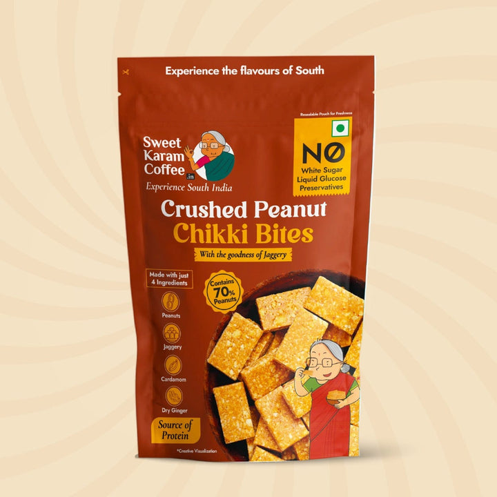 Crushed Peanuts Chikki Bites - Sweet Karam Coffee