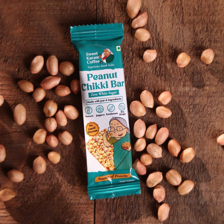 Peanut Chikki Bar 20 g (Zero White Sugar) - Sweet Karam Coffee
