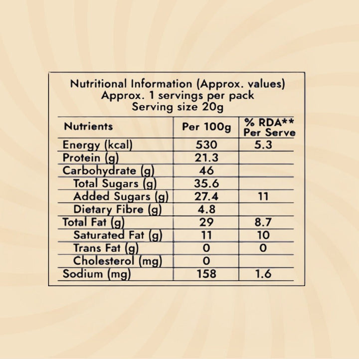 Peanut Chikki Bar 20 g (Zero White Sugar) - Sweet Karam Coffee