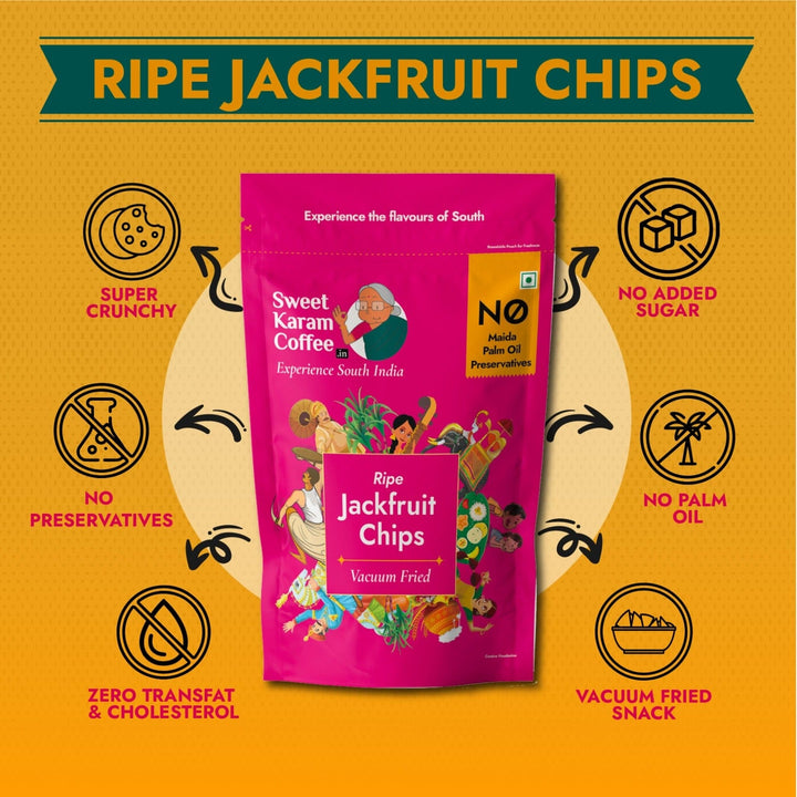 Ripe Jackfruit Chips - Vacuum Fried  - Free Shipping Across India