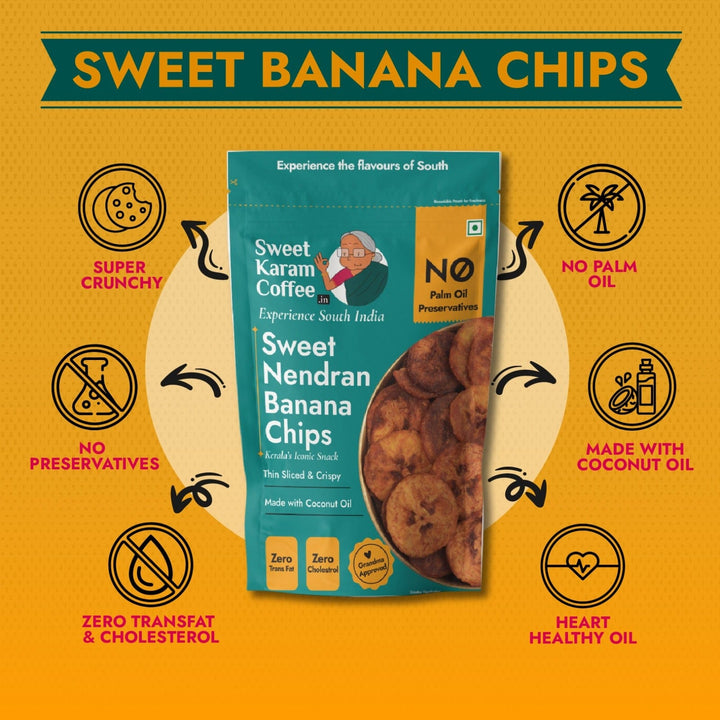 Kerala Sweet Banana Chips  - Free Shipping Across India