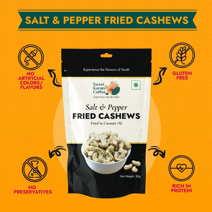 Salt & Pepper Fried Cashews  - Free Shipping Across India