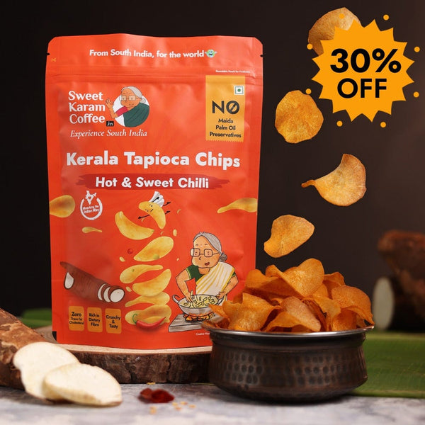 Kerala Tapioca (Kappa) Chips - Hot & Sweet Chilli  - Free Shipping Across India