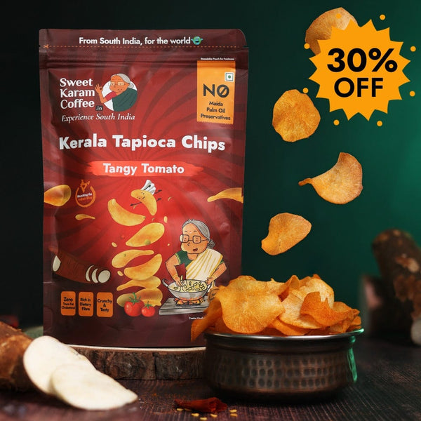 Kerala Tapioca (Kappa) Chips - Tangy Tomato  - Free Shipping Across India