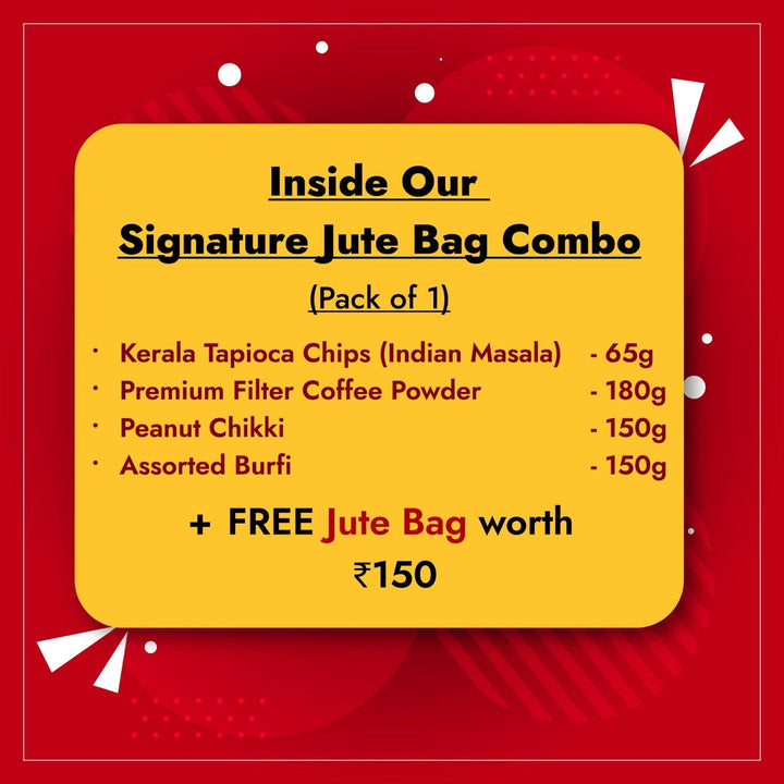 Signature Jute Bag Combo  - Free Shipping Across India