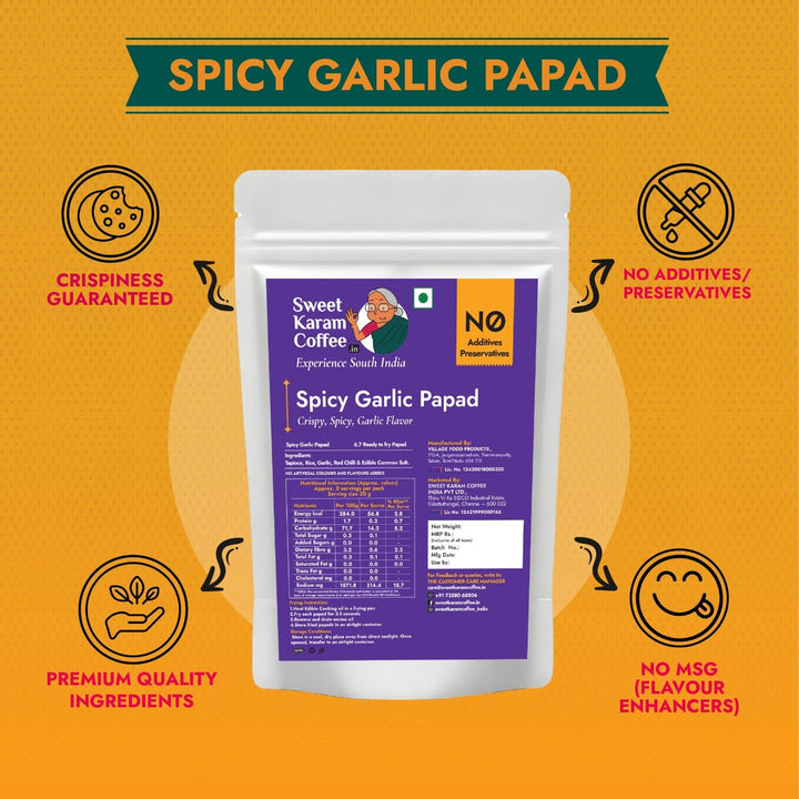 Spicy Garlic Papad  - Free Shipping Across India