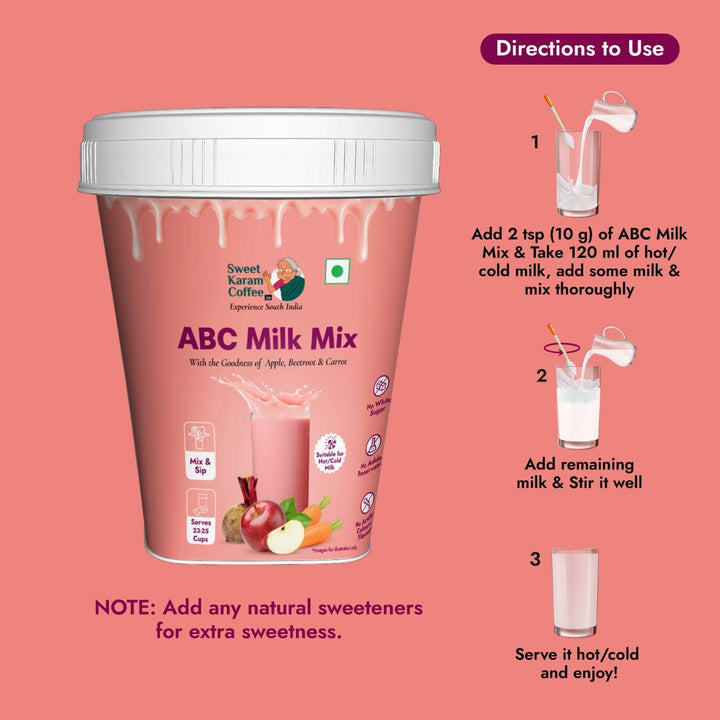 ABC (Apple, Beetroot, Carrot) Milk Mix  - Free Shipping Across India