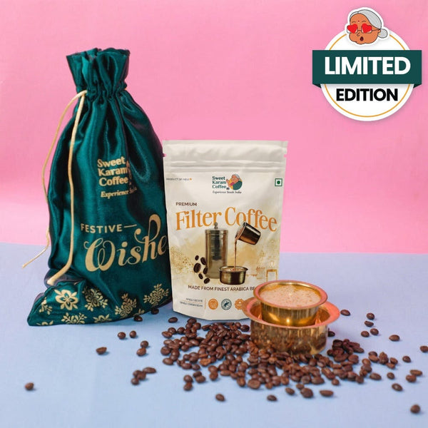 Filter Coffee Potli Gift Bag - Sweet Karam Coffee