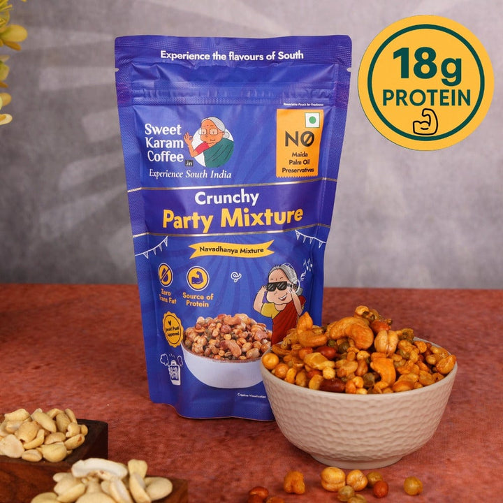 Crunchy Party Mixture (Navadhanya Mixture) - Sweet Karam Coffee