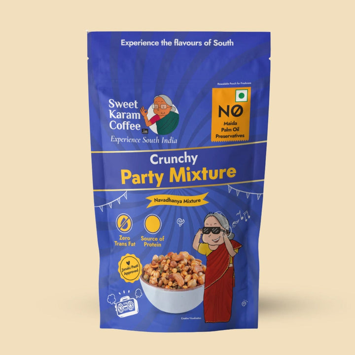 Crunchy Party Mixture (Navadhanya Mixture). - Sweet Karam Coffee