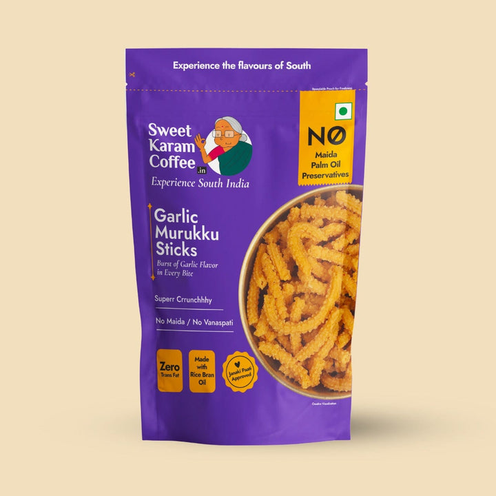 Garlic Murukku Sticks - Sweet Karam Coffee
