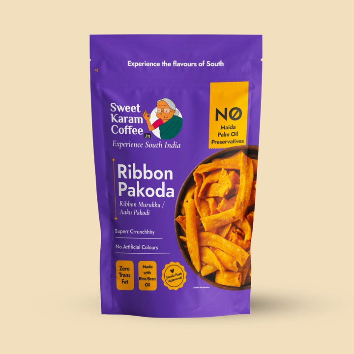 Ribbon Pakoda (Ribbon Murukku) - Sweet Karam Coffee