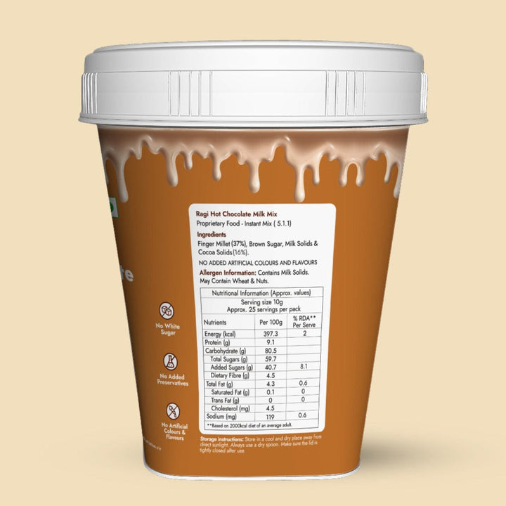Ragi Hot Chocolate Milk Mix - Sweet Karam Coffee