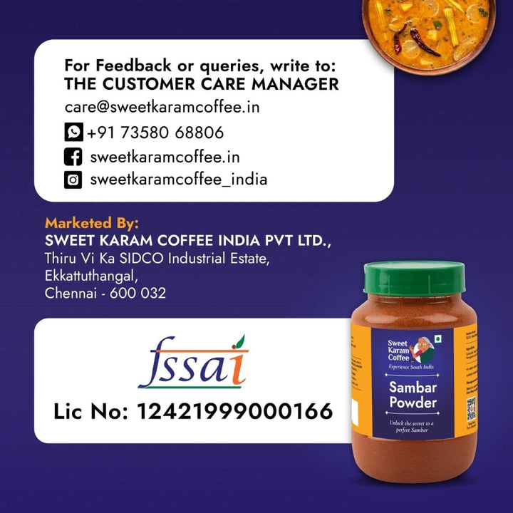Sambar Powder  - Free Shipping Across India