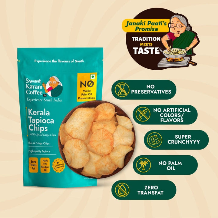 Kerala Tapioca (Kappa) Chips - Sweet Karam Coffee