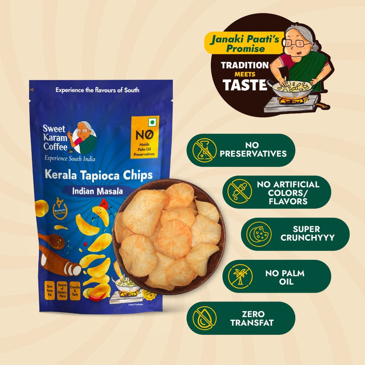 Kerala Tapioca (Kappa) Chips - Indian Masala  - Free Shipping Across India