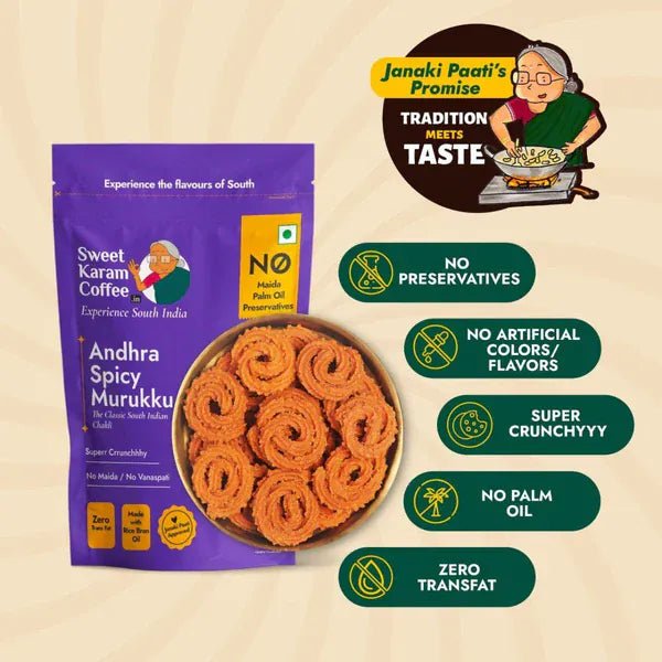 Filter Coffee Powder + Andhra Spicy Murukku - Sweet Karam Coffee