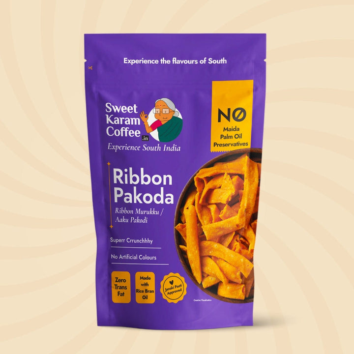Ribbon Pakoda (Ribbon Murukku) - Sweet Karam Coffee