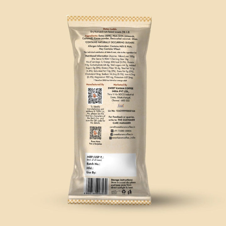 Dates Laddu (Choco Dry Fruit) (Sampler Pack) - Sweet Karam Coffee