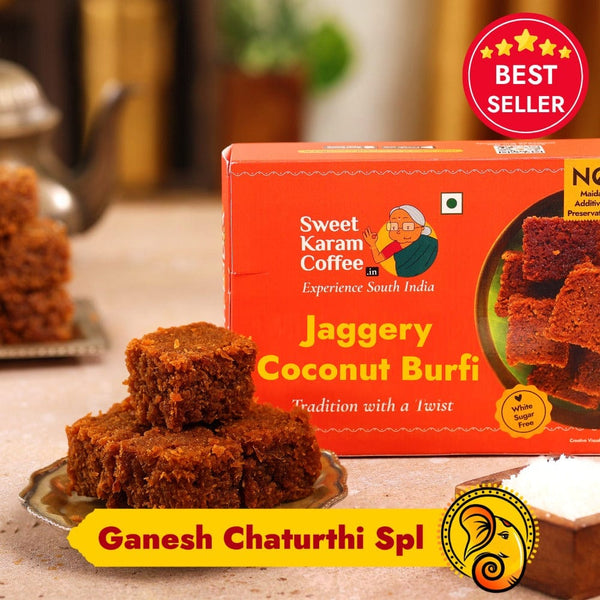 Jaggery Coconut Burfi - Sweet Karam Coffee