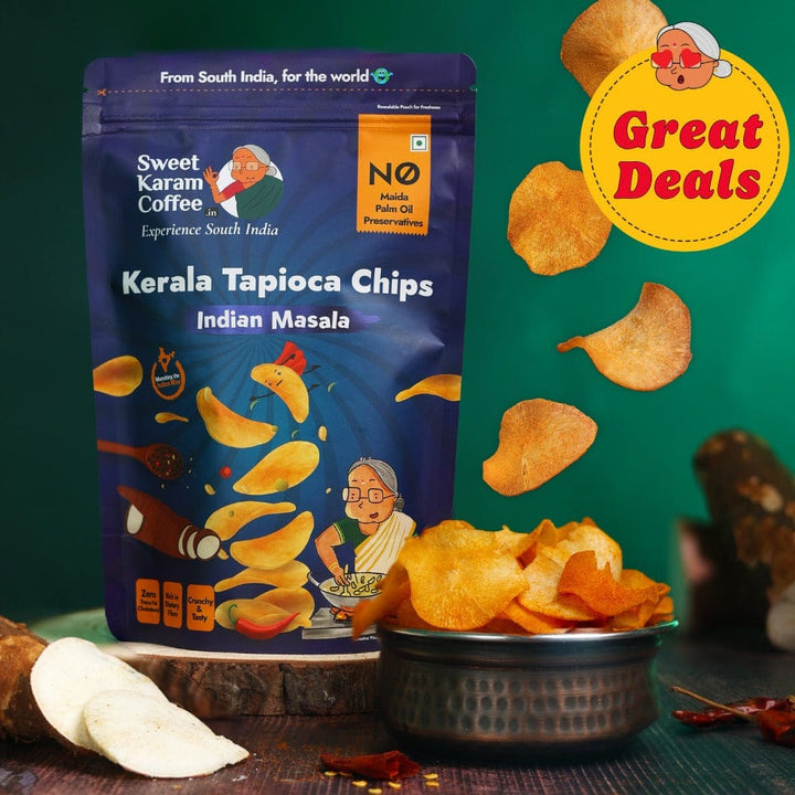 Kerala Tapioca (Kappa) Chips - Indian Masala - Sweet Karam Coffee