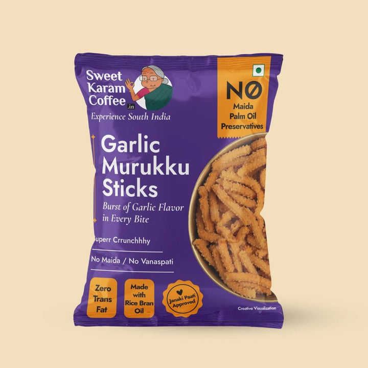 Garlic Murukku Sticks - Sweet Karam Coffee