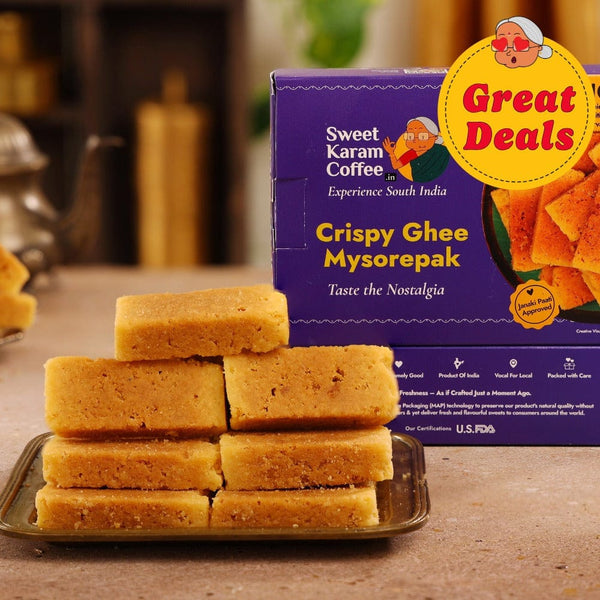 Crispy Ghee Mysorepak - Sweet Karam Coffee
