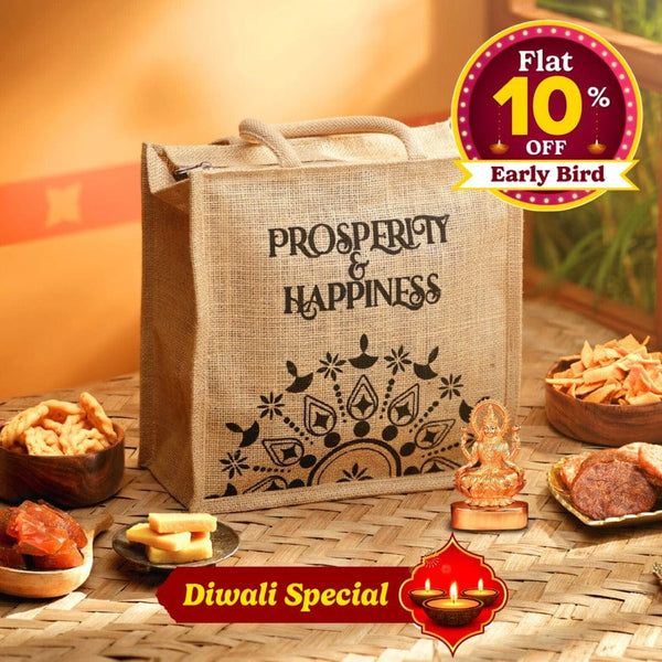 Diwali Special Jute Bag Combo (with Lakshmi Idol)  - Free Shipping Across India