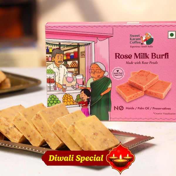 Rose Milk Burfi  - Free Shipping Across India