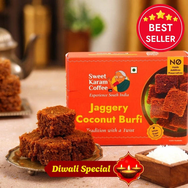 Jaggery Coconut Burfi  - Free Shipping Across India