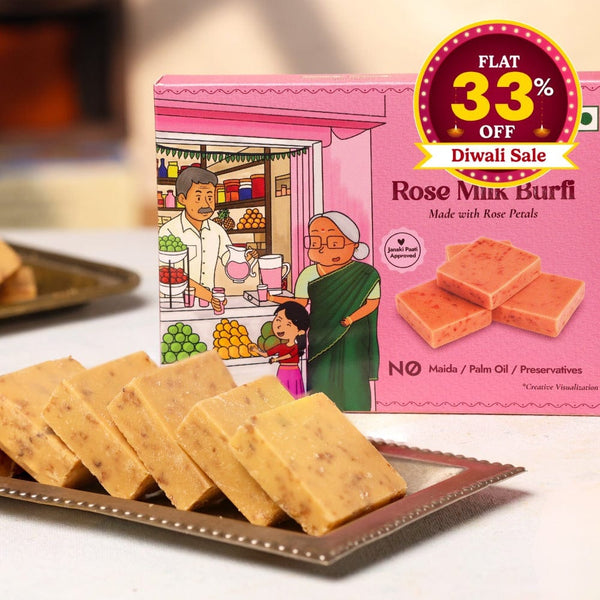 Rose Milk Burfi - Sweet Karam Coffee